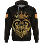 Scots Print Hoodie - Luckenbooth Thistle And Lion Style Hoodie